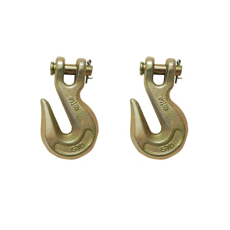 Tie 4 Safe G70 3/8" Clevis Grab Hooks Tow Chain Hook Flatbed Truck Trailer Tie Down, 2PK FH406-38-2